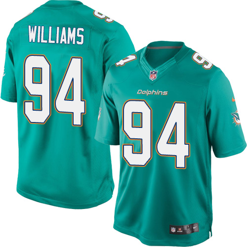 Youth Limited Mario Williams Nike Jersey Aqua Green Home - #94 NFL Miami Dolphins